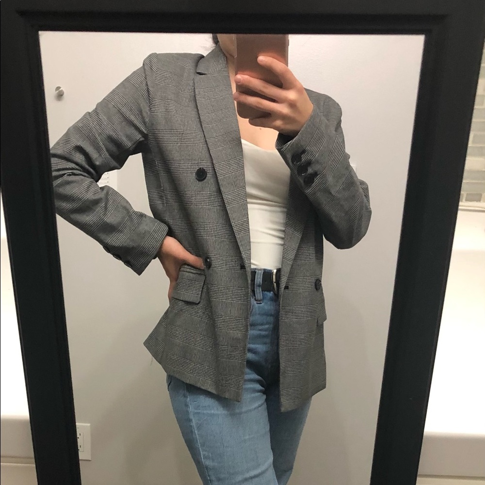 NWT Plaid Blazer (size: small)